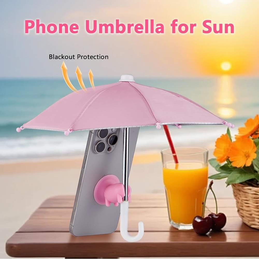 Pink Phone Umbrella for Sun Protection